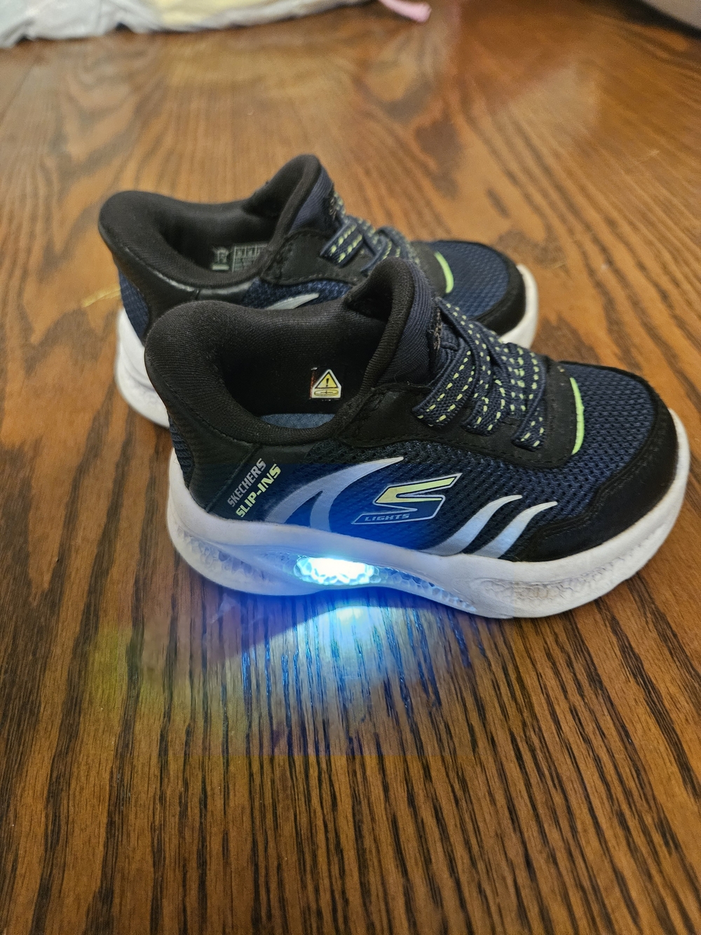 Skechers Navy & Lime Kids Light-Up Sneakers